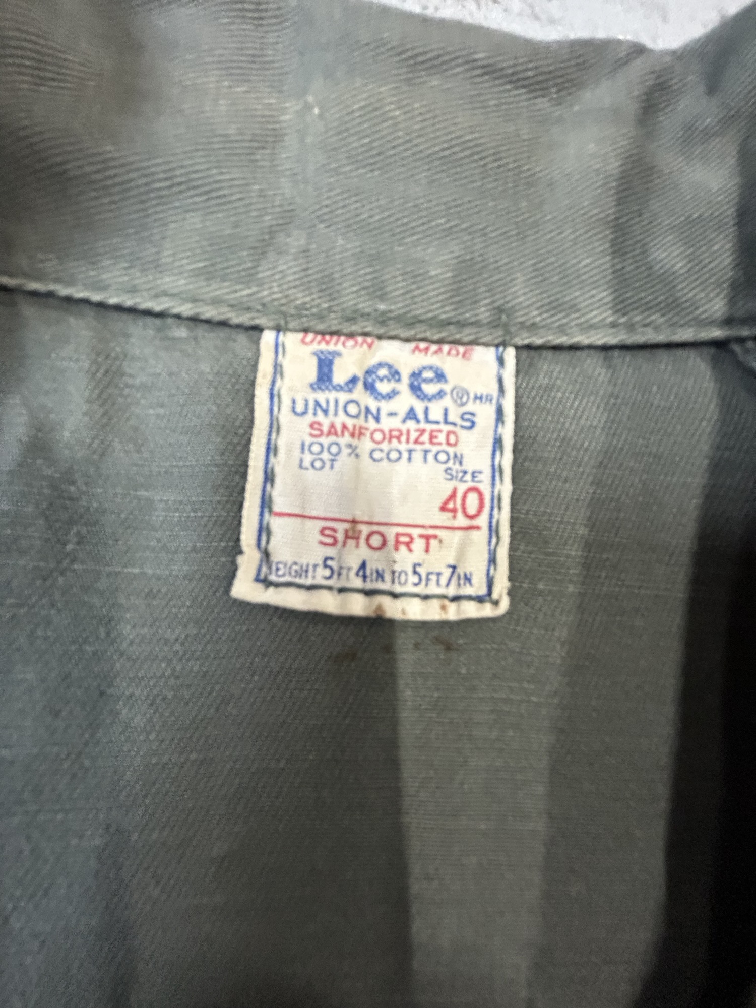 Lee “union alls”